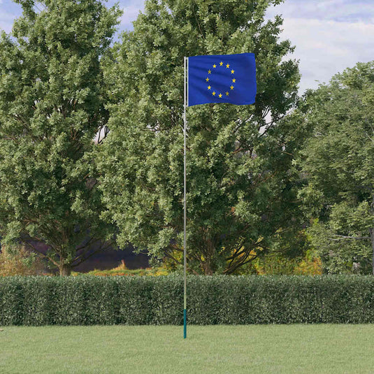 Vidaxl vlag met vlaggenmast europa 5,5 m aluminium