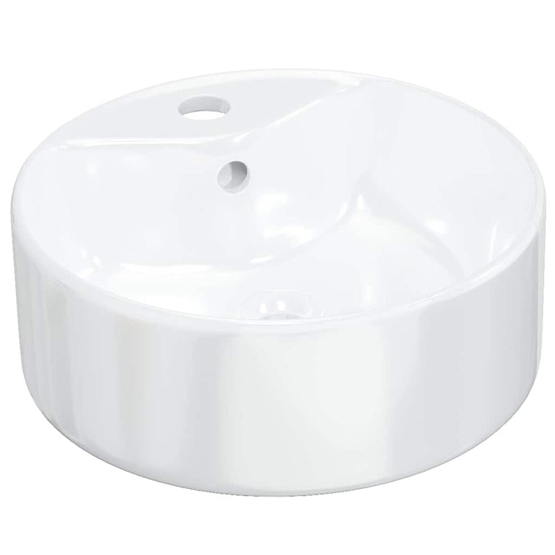 Afbeelding laden in galerijviewer, Vidaxl wasbak 40x14,5 cm rond keramiek wit
