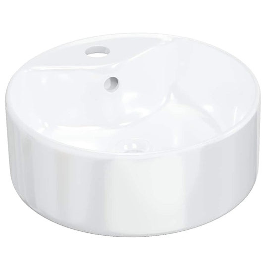 Vidaxl wasbak 40x14,5 cm rond keramiek wit