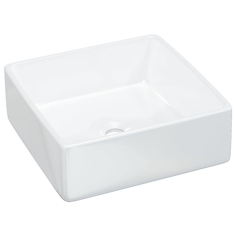 Load image into Gallery viewer, Vidaxl wasbak 37x37x13 cm vierkant keramiek wit
