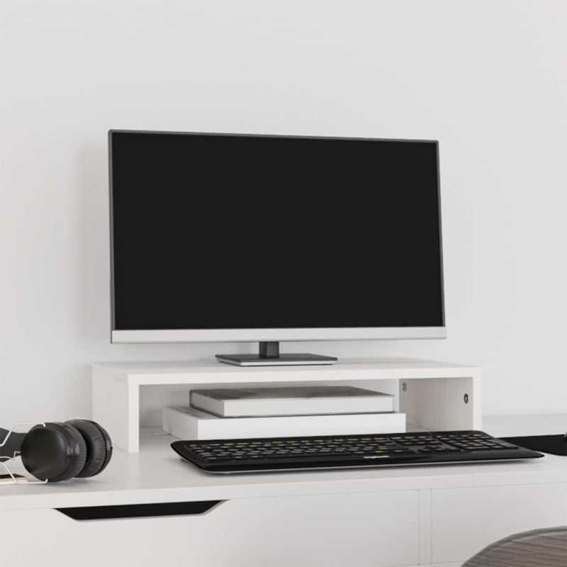 Load image into Gallery viewer, Vidaxl monitorstandaard 50x27x10 cm massief grenenhout wit
