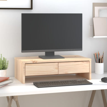 Vidaxl monitorstandaard 50x27x15 cm massief grenenhout