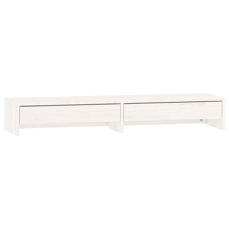 Afbeelding laden in galerijviewer, Vidaxl monitorstandaard 100x27x15 cm massief grenenhout wit
