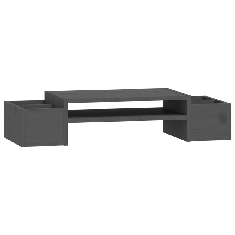 Load image into Gallery viewer, Vidaxl monitorstandaard 70x27,5x15 cm massief grenenhout grijs
