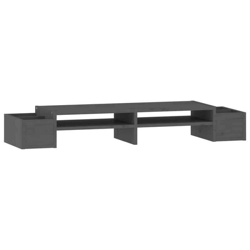 Load image into Gallery viewer, Vidaxl monitorstandaard 100x27,5x15 cm massief grenenhout grijs
