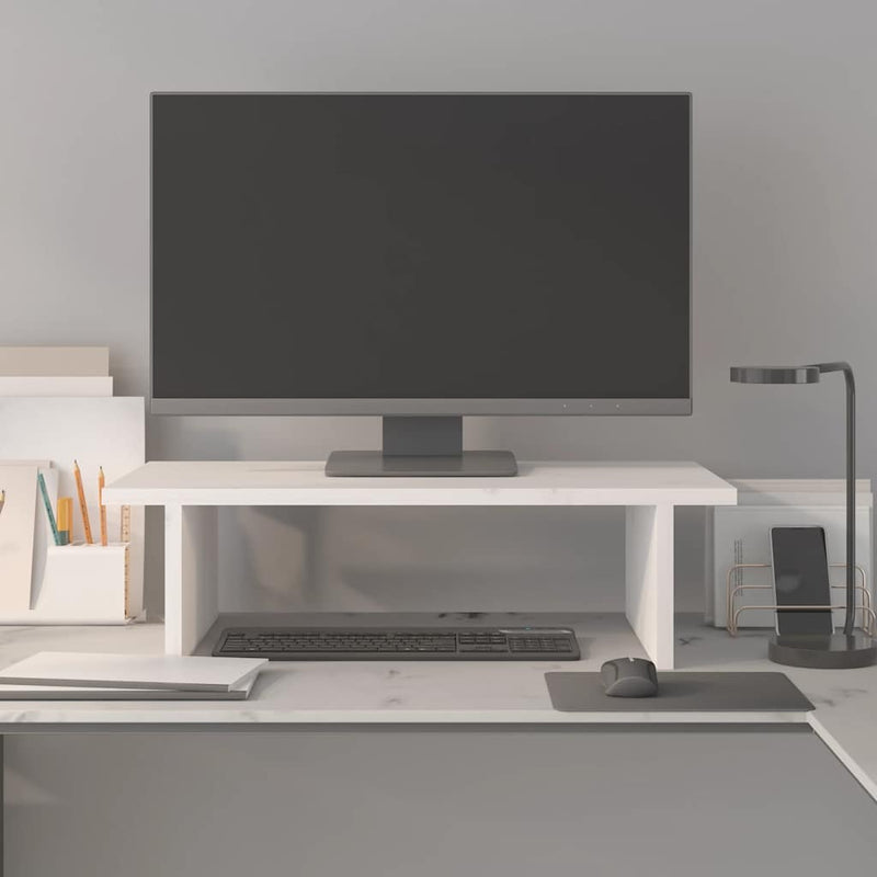 Load image into Gallery viewer, Vidaxl monitorstandaard 50x27x15 cm massief grenenhout wit
