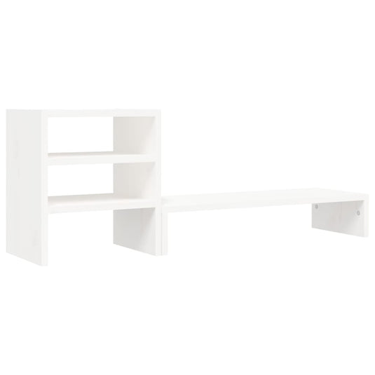 Vidaxl monitorstandaard 81x20x30 cm massief grenenhout wit