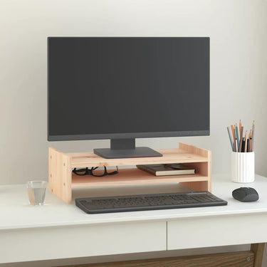 Vidaxl monitorstandaard 50x27x15 cm massief grenenhout
