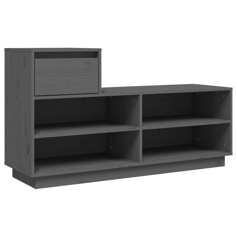 Load image into Gallery viewer, Vidaxl schoenenkast 110x34x61 cm massief grenenhout grijs
