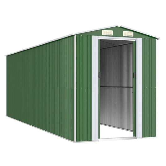 VidaXL Tuinschuur 192x606x223 cm gegalvaniseerd staal groen