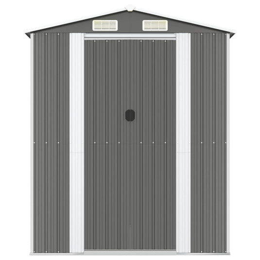 VidaXL Tuinschuur 192x191x223 cm gegalvaniseerd staal lichtgrijs