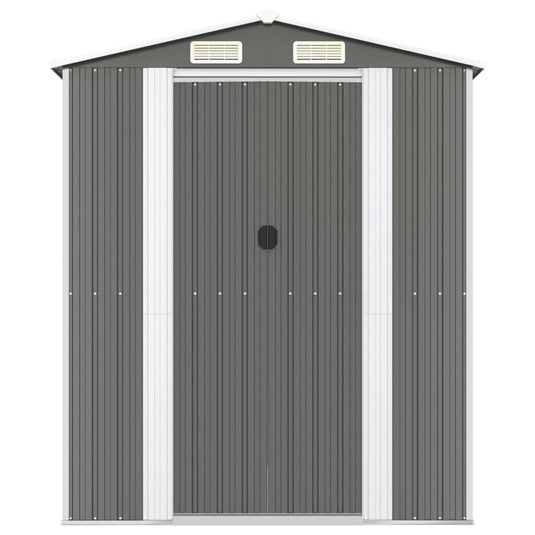 VidaXL Tuinschuur 192x357x223 cm gegalvaniseerd staal lichtgrijs