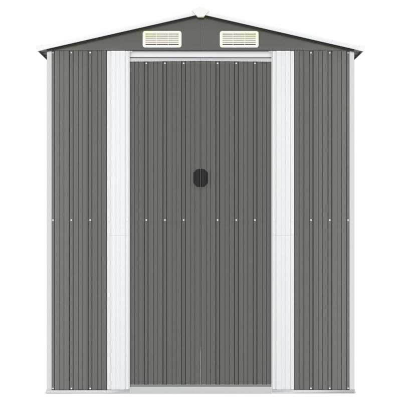 Load image into Gallery viewer, VidaXL Tuinschuur 192x606x223 cm gegalvaniseerd staal lichtgrijs
