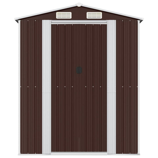 VidaXL Tuinschuur 192x357x223 cm gegalvaniseerd staal donkerbruin