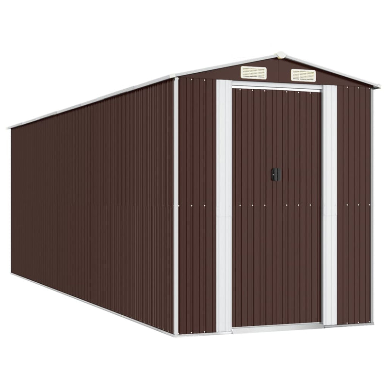 Load image into Gallery viewer, VidaXL Tuinschuur 192x606x223 cm gegalvaniseerd staal donkerbruin
