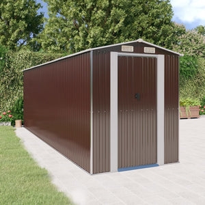 VidaXL Tuinschuur 192x606x223 cm gegalvaniseerd staal donkerbruin