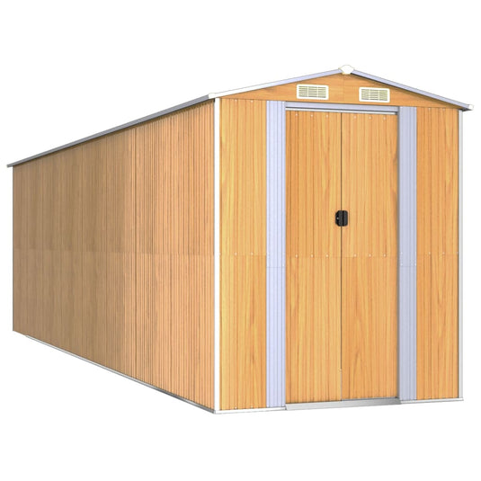 VidaXL Tuinschuur 192x689x223 cm gegalvaniseerd staal lichtbruin