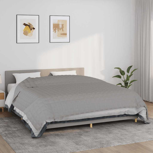 Vidaxl verzwaringsdeken 235x290 cm 15 kg stof grijs
