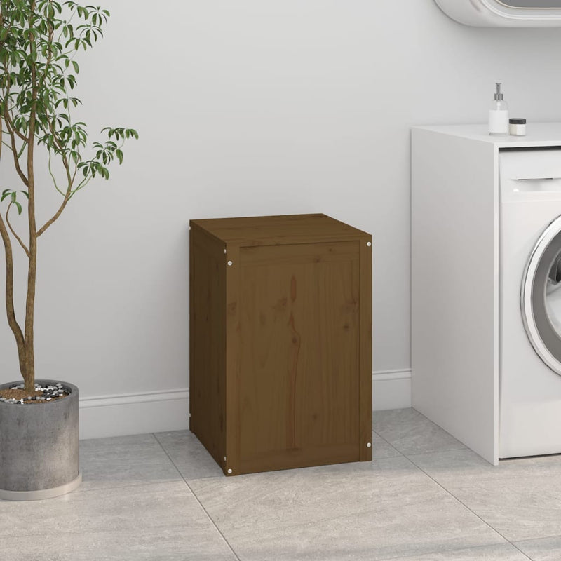 Load image into Gallery viewer, Vidaxl wasmand 44x44x66 cm massief grenenhout honingbruin
