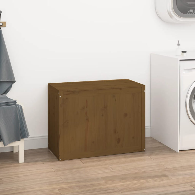 Afbeelding laden in galerijviewer, Vidaxl wasmand 88,5x44x66 cm massief grenenhout honingbruin
