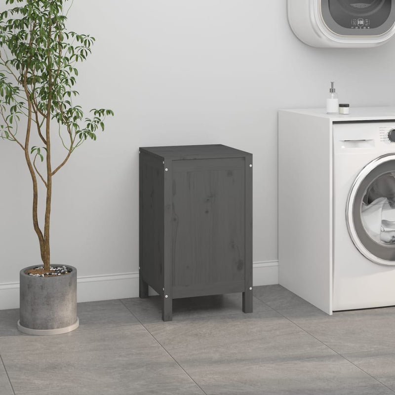 Load image into Gallery viewer, Vidaxl wasmand 44x44x76 cm massief grenenhout grijs
