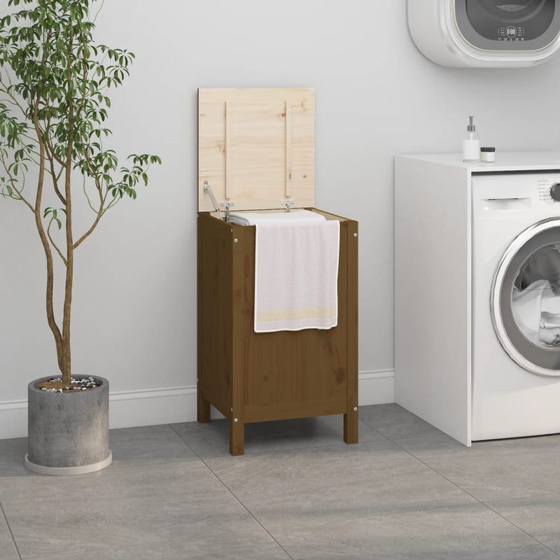 Load image into Gallery viewer, Vidaxl wasmand 44x44x76 cm massief grenenhout honingbruin
