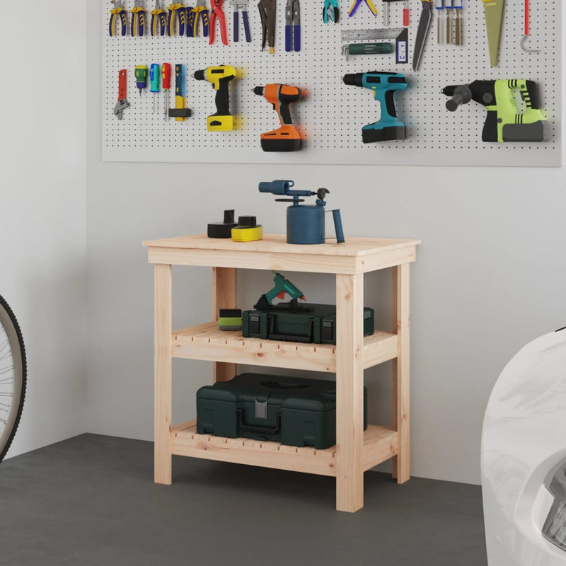 Load image into Gallery viewer, Vidaxl werkbank 78,5x50x80 cm massief grenenhout
