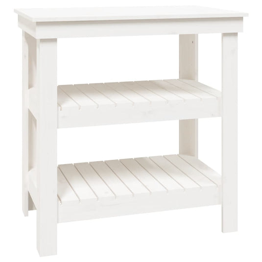 Vidaxl werkbank 78,5x50x80 cm massief grenenhout wit