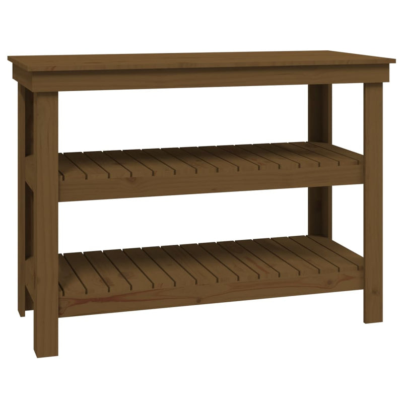 Load image into Gallery viewer, Vidaxl werkbank 110,5x50x80 cm massief grenenhout honingbruin
