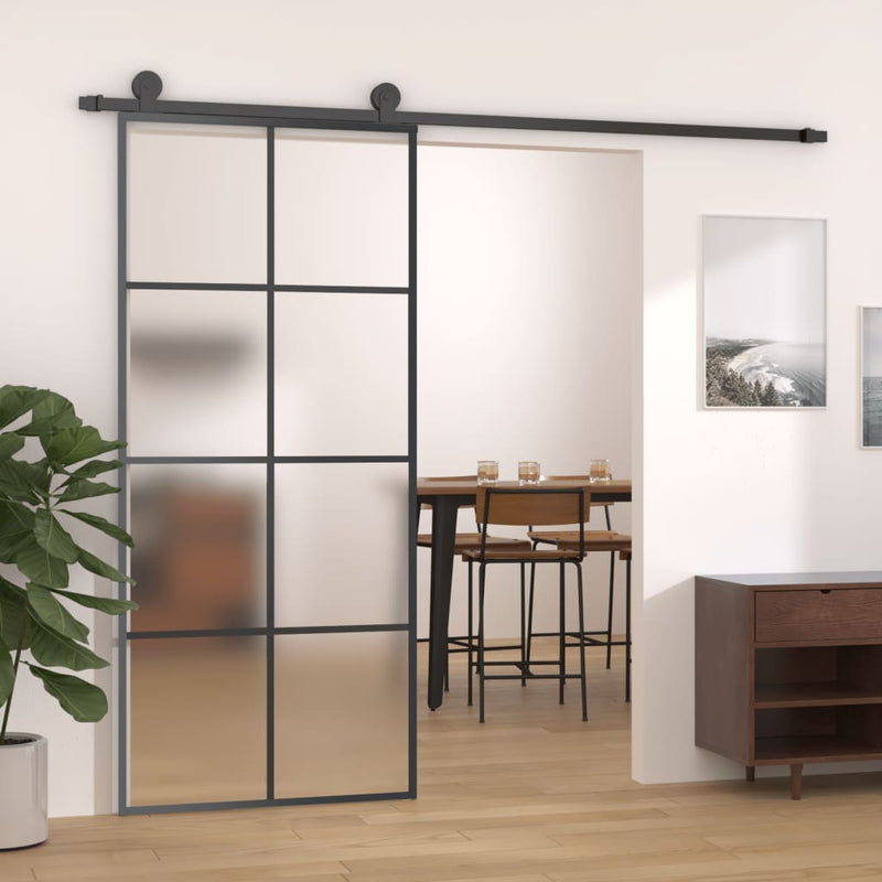 Load image into Gallery viewer, VidaXL Schuifdeur met beslag 90x205 cm ESG-glas en aluminium

