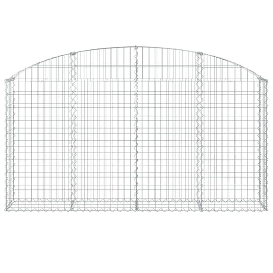 Vidaxl schanskorf gewelfd 200x30x100 120 cm gegalvaniseerd ijzer