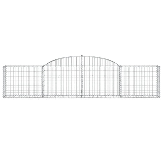 Vidaxl schanskorf gewelfd 300x30x60 80 cm gegalvaniseerd ijzer