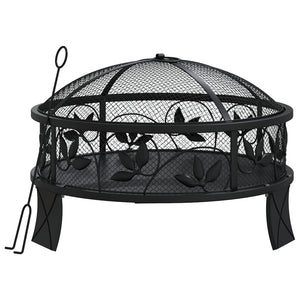 Vidaxl vuurplaats met pook xxl 50 cm staal
