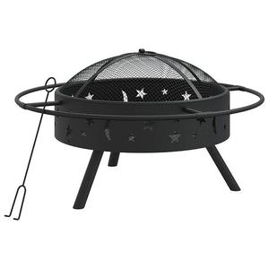 Vidaxl vuurplaats met pook xxl 70 cm staal