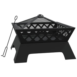 Vidaxl vuurplaats met pook xxl 50 cm staal