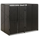 Vidaxl containerberging dubbel 140x80x117 cm poly rattan zwart