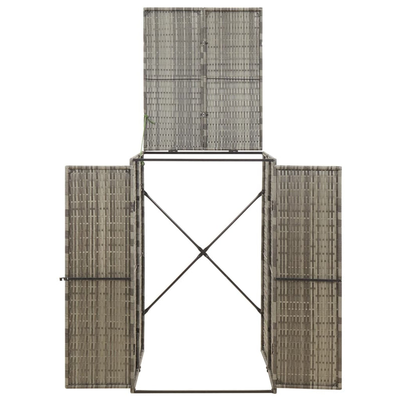 Load image into Gallery viewer, Vidaxl containerberging enkel 70x80x117 cm poly rattan grijs
