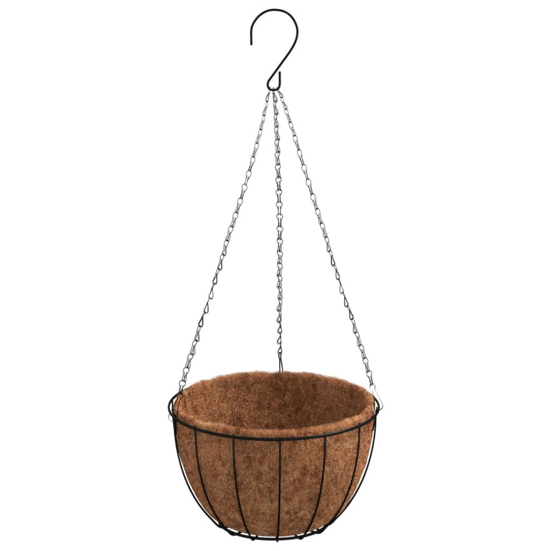 Load image into Gallery viewer, Vidaxl plantenbakken hangend 4 st met kokosbak staal ø 40x63 cm zwart
