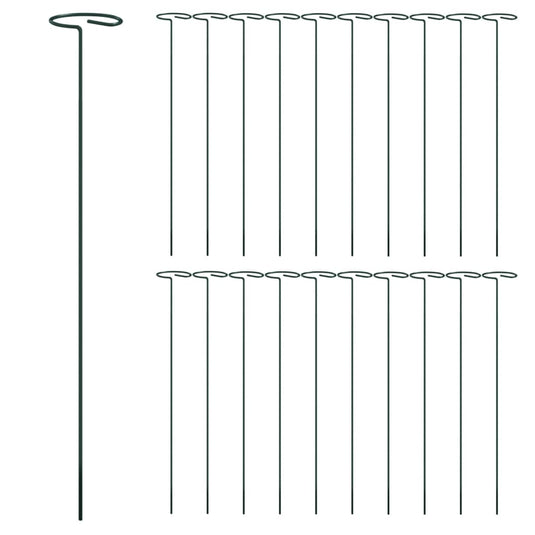 Vidaxl plantenstaken 20 st 40 cm staal donkergroen
