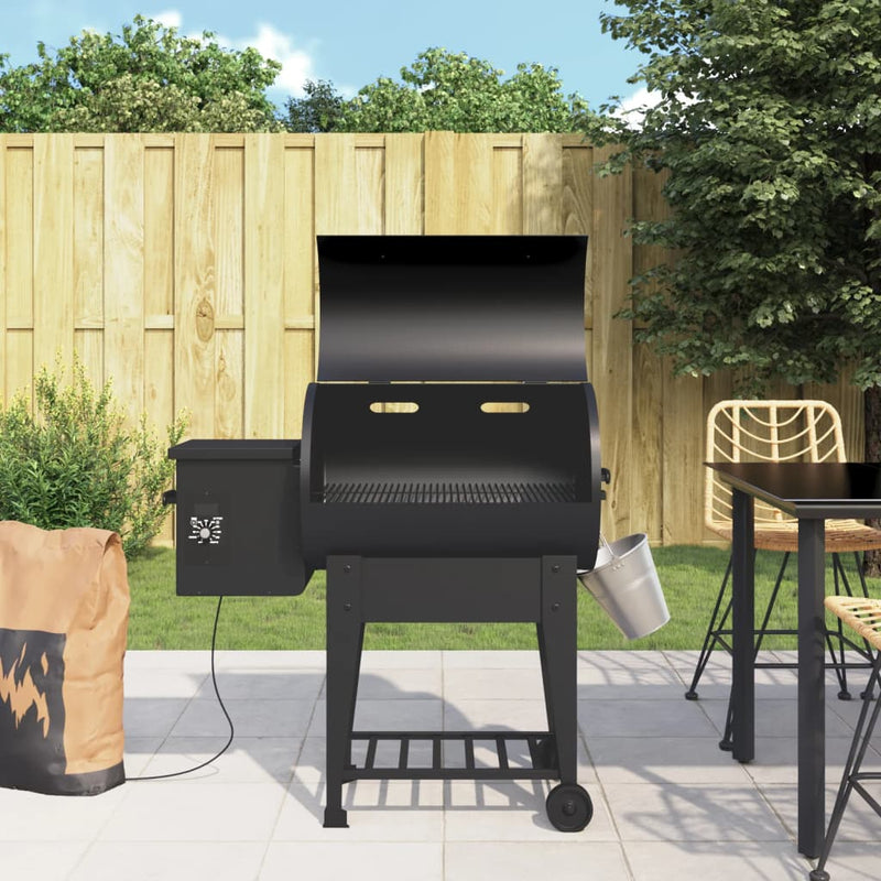 Load image into Gallery viewer, Vidaxl pelletbarbecue met bodemplaat 94 cm ijzer zwart
