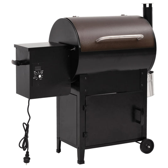 VidaXL Pelletbarbecue met schoorsteen 104 cm ijzer zwart