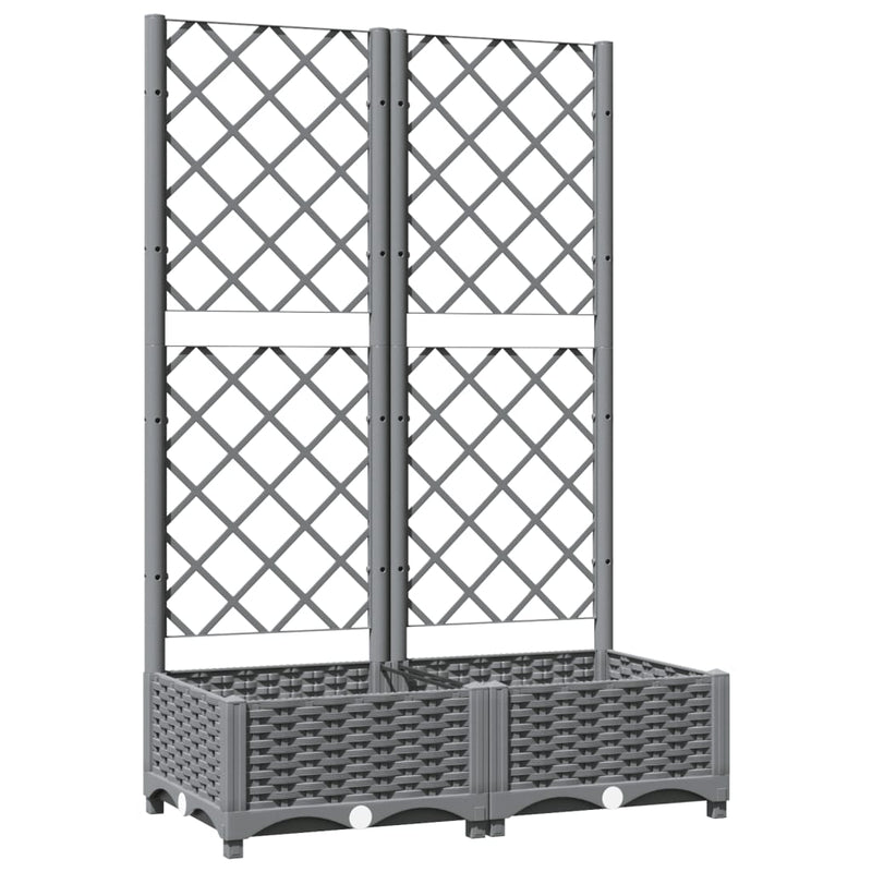 Load image into Gallery viewer, Vidaxl plantenbak met latwerk 80x40x121,5 cm polypropeen lichtgrijs
