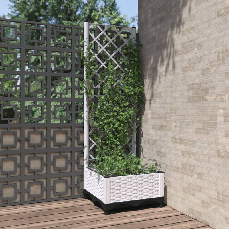 Load image into Gallery viewer, Vidaxl plantenbak met latwerk 40x40x121,5 cm polypropeen
