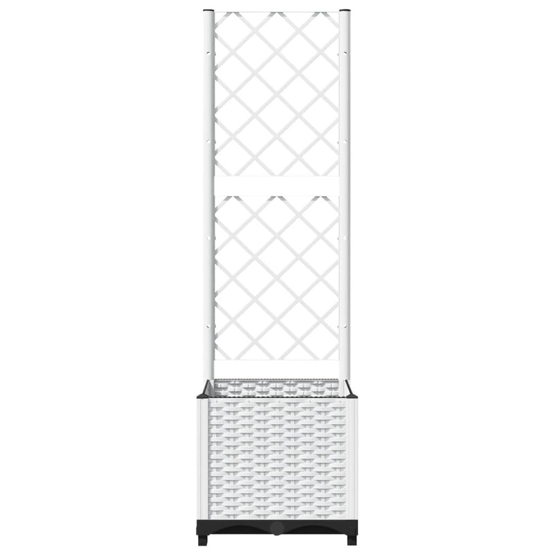 Afbeelding laden in galerijviewer, Vidaxl plantenbak met latwerk 40x40x136 cm polypropeen
