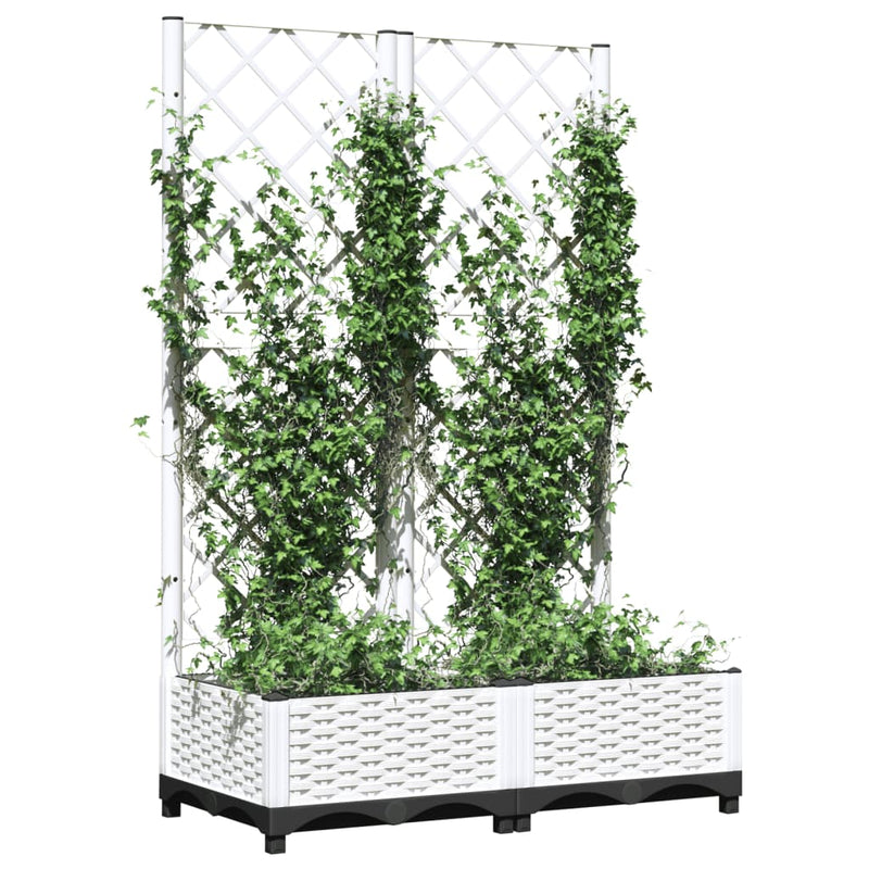 Load image into Gallery viewer, Vidaxl plantenbak met latwerk 80x40x121,5 cm polypropeen
