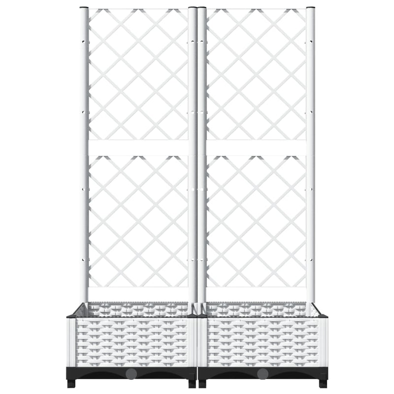 Afbeelding laden in galerijviewer, Vidaxl plantenbak met latwerk 80x40x121,5 cm polypropeen
