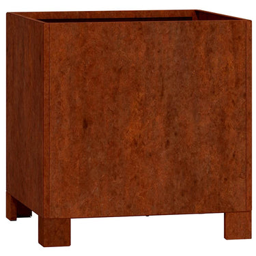 Vidaxl plantenbak met poten roestig 30x30x30 cm cortenstaal