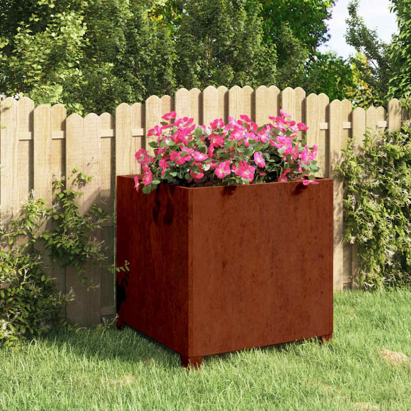 Load image into Gallery viewer, Vidaxl plantenbak met poten roestig 50x50x50 cm cortenstaal
