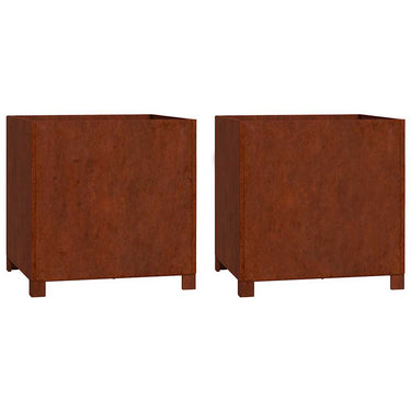 Vidaxl plantenbakken met poten 2 st roestig 50x50x50 cm cortenstaal