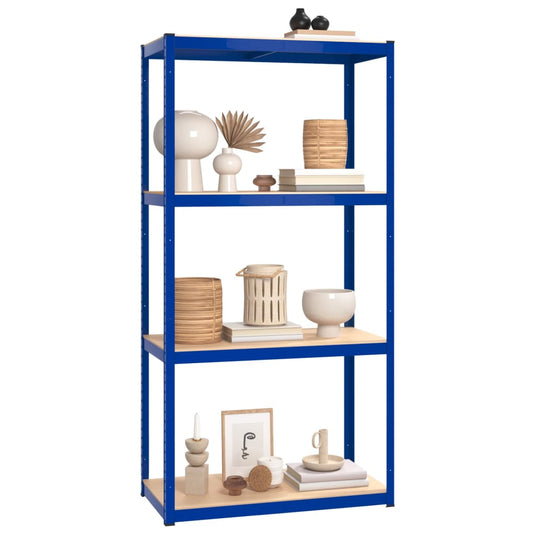 VidaXL Opbergrek 4-laags 3 st staal bewerkt hout blauw